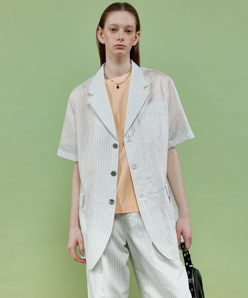 MAISON SPECIAL ジャケット テーラードジャケット Silky Stripe