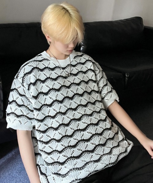NEOS（KOKUYO） サマーニット セーター ニット 「FVLMEN」wave border