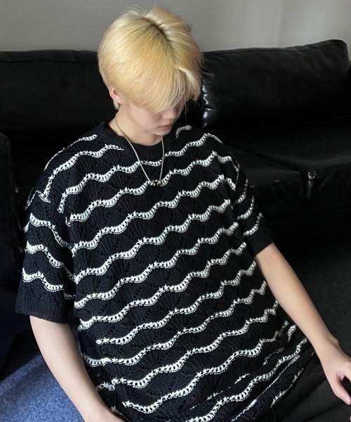 NEOS（KOKUYO） サマーニット セーター ニット 「FVLMEN」wave border