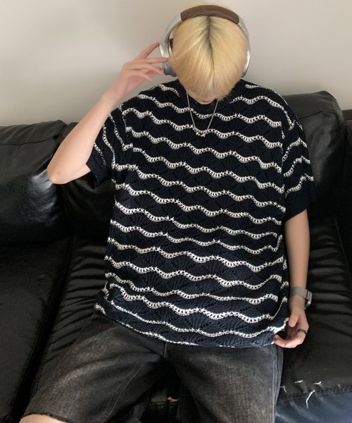 NEOS（KOKUYO） サマーニット セーター ニット 「FVLMEN」wave border