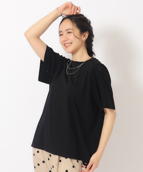 tシャツ 「洗える」レース Tシャツ レディース SHOO・LA・RUE tシャツ 「洗える」お袖レースTシャツ レディース