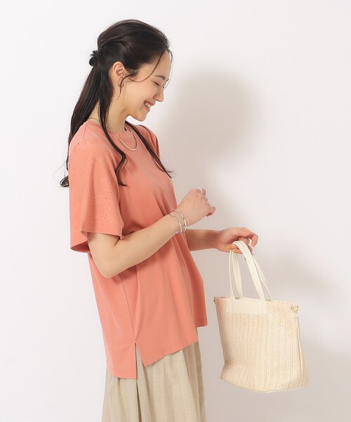 SHOO・LA・RUE tシャツ 「洗える」お袖レースTシャツ レディース