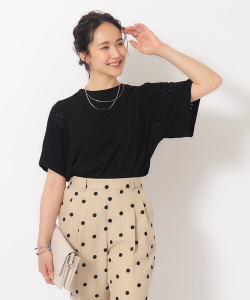 SHOO・LA・RUE tシャツ 「洗える」お袖レースTシャツ レディース