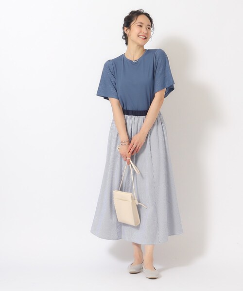 tシャツ 「洗える」レース Tシャツ レディース SHOO・LA・RUE tシャツ 「洗える」お袖レースTシャツ レディース