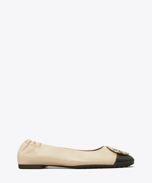 【大人気モデル】トリーバーチ　24.5 フラットシューズ　クレアバレエ　 レザー TORY BURCH バレエシューズ パンプス クレア キャップトゥ