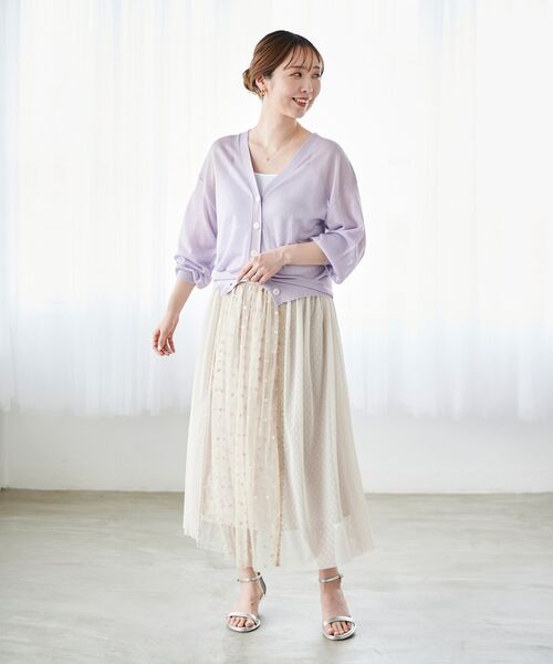 le.coeur blanc（ルクールブラン） スカート Perle Peche ドット