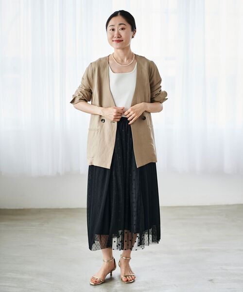 le.coeur blanc（ルクールブラン） スカート Perle Peche ドット