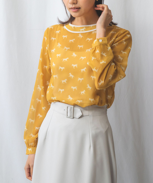 新品タグ付✨ナラカミーチェ グラデションフラワープリント長袖シャツ ブラウス NARACAMICIE（ナラカミーチェ） ブラウス シャツ 「NARACAMICIE