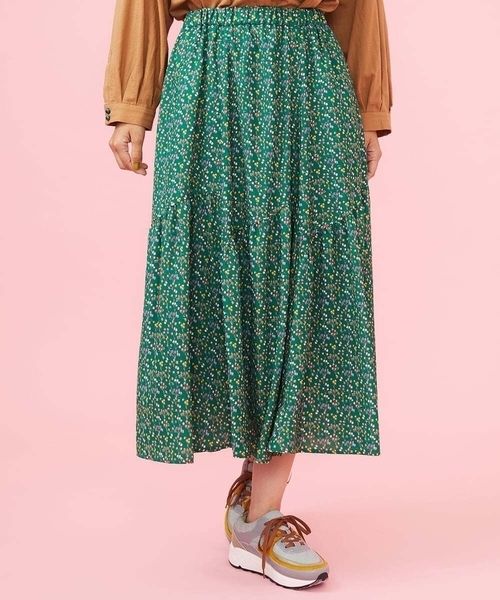 Jocomomola（ホコモモラ） スカート Cocido プリント ギャザースカート