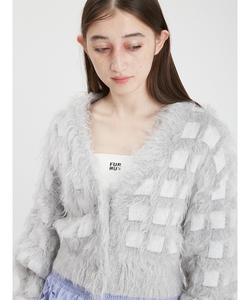 カーディガン ファーリーチェックカーディガン レディース FURFUR カーディガン ファーリーチェックカーディガン