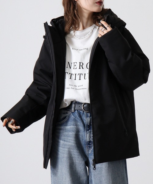 M-PREMIER フード付き黒ダウンジャケット 中古・古着通販】M-premierBLACK (エムプルミエブラック) バック