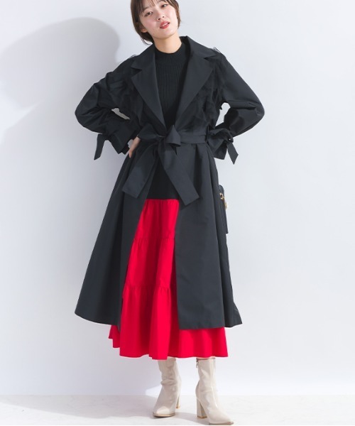 PICCIN（ピッチン） コート アウター フロントフリルドレスコート