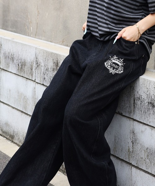 ATMARK ワイドパンツ ジーンズ デニム デニムパンツ 「2サイズ展開