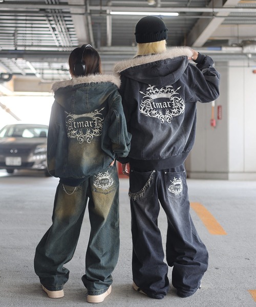 ATMARK ワイドパンツ ジーンズ デニム デニムパンツ 「2サイズ展開 