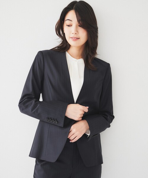 激安正規品 UNTITLED ジャケット ノーカラージャケット 「通勤スーツ ジャケット・アウター