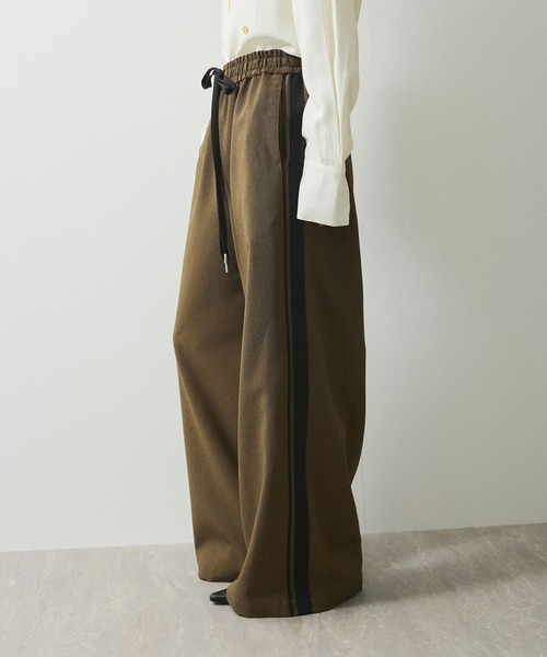 アダムエロペ　ドレス　デニム　パンツ　ワイド　36 サイドライン付き ADAM ET ROPE' パンツ 「サステナブル」ドレスデニムパンツ