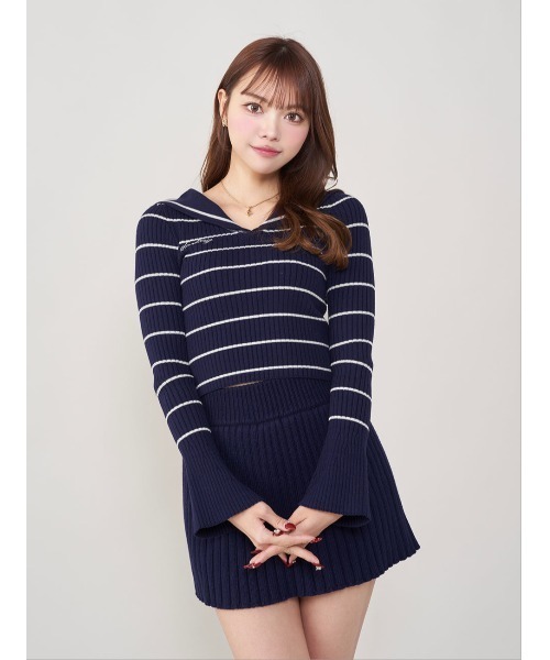 darichセーラー襟付きニットワンピース Darich ニット セーター セーラーカラーニットトップス