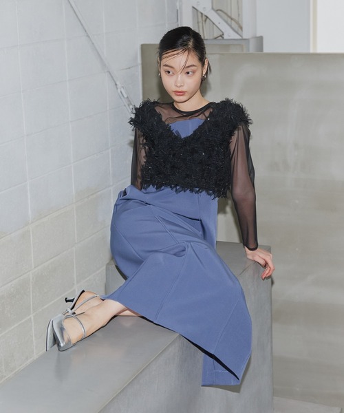 ANDRESD ドレス 「2点セットアイテム」フリンジグリッターセットドレス