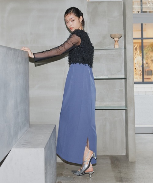 【美品】ANDRESD/アンドレスド　フリンジグリッターベストセットドレス ANDRESD ドレス 「2点セットアイテム」フリンジグリッターセットドレス