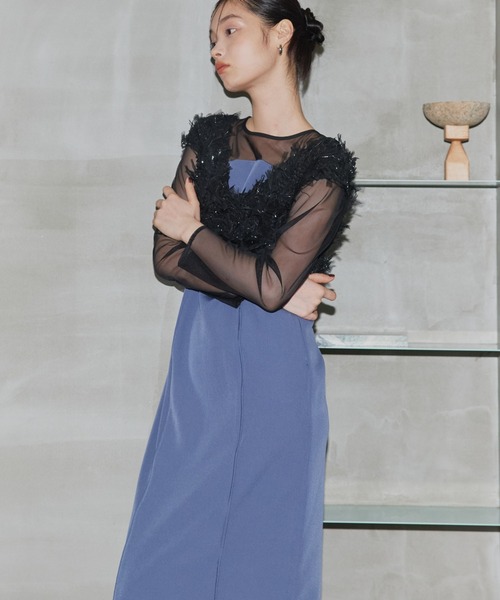 ANDRESD ドレス 「2点セットアイテム」フリンジグリッターセットドレス