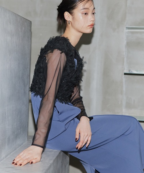 ANDRESD ドレス 「2点セットアイテム」フリンジグリッターセットドレス