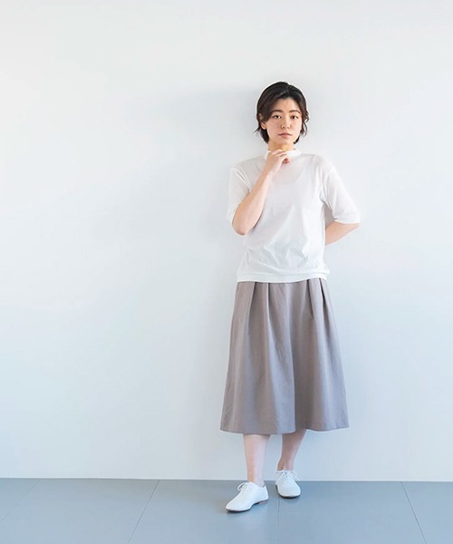 tシャツ コットンスーピマテレコボトルネック レディース