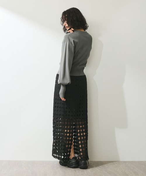 【WEB限定】・【サステナブル】コンパクトロゴカーディガン ADAM ET ROPE' カーディガン 「WEB限定」・「サステナブル