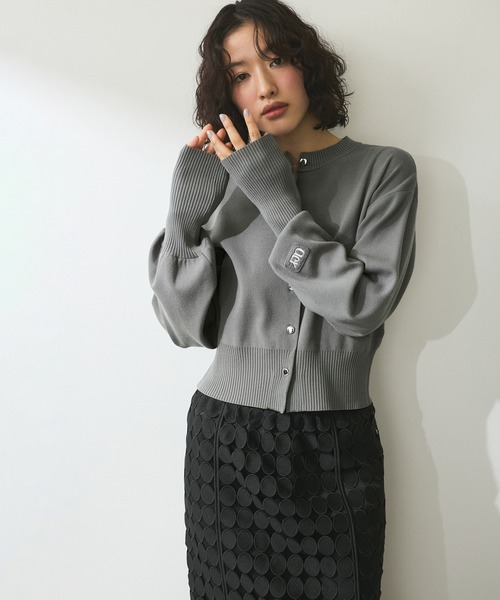 【WEB限定】・【サステナブル】コンパクトロゴカーディガン ADAM ET ROPE' カーディガン 「WEB限定」・「サステナブル