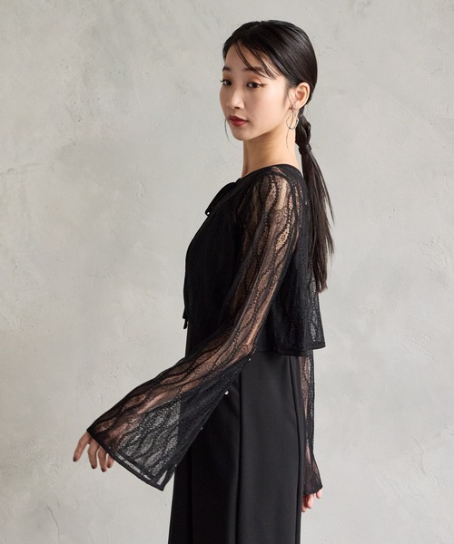 AIMER（エメ） カーディガン ストレッチレースロングスリーブ2WAY