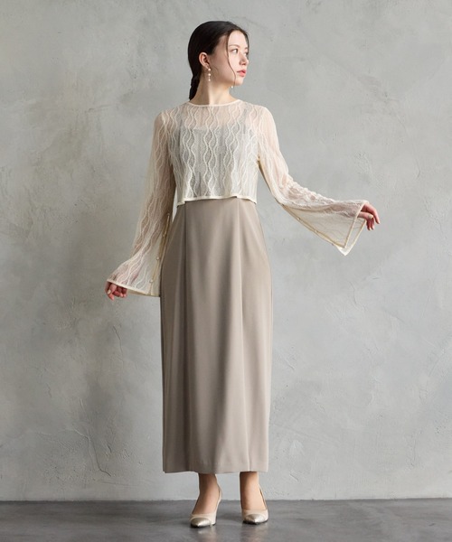 AIMER（エメ） カーディガン ストレッチレースロングスリーブ2WAY