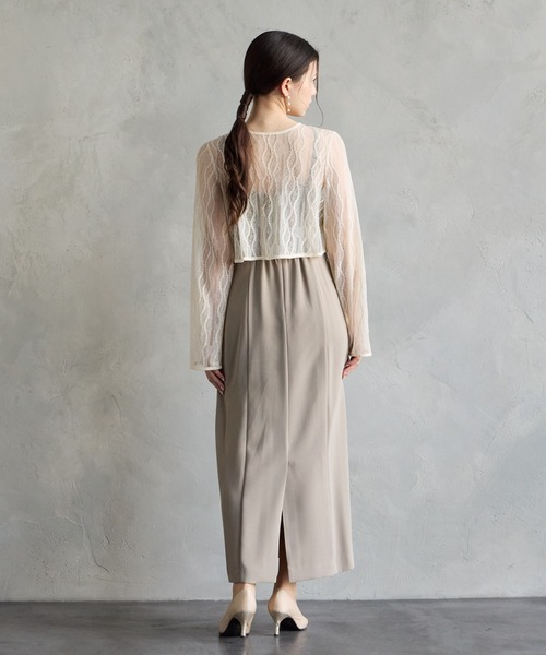 AIMER（エメ） カーディガン ストレッチレースロングスリーブ2WAY