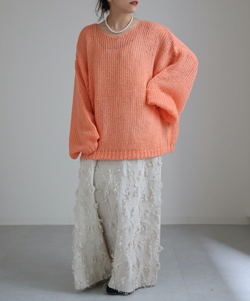 「sakishimatokyo」 Vネックニット FREE パープル レディース_画像2