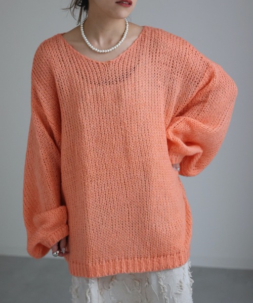 「sakishimatokyo」 Vネックニット FREE パープル レディース_画像6