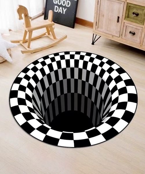 CALIFORNIA OUTFITTERS ラグ ラグマット 3-2A38 ラグ TRICK ART 直径