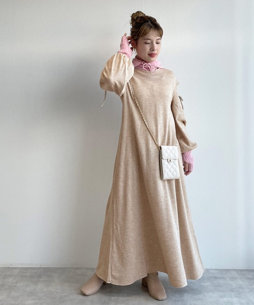 「w closet」 ニットワンピース FREE ライトベージュ レディース_画像2