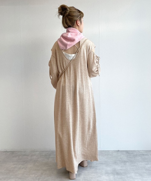 「w closet」 ニットワンピース FREE ライトベージュ レディース_画像4