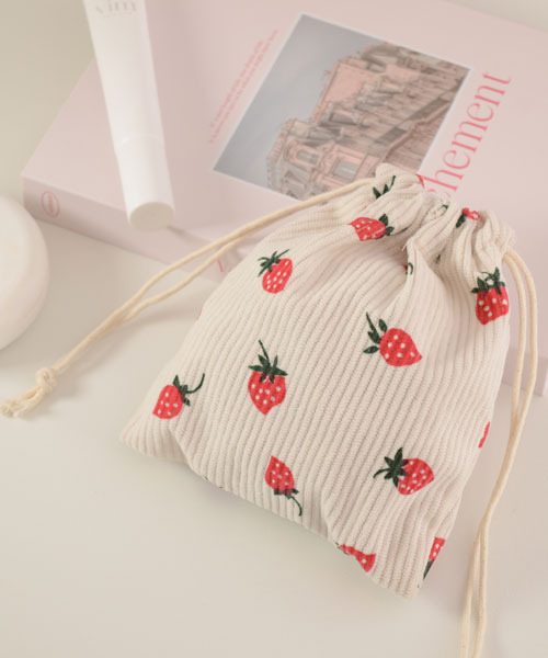 TONE SELECT GOODS ポーチ 「float」いちご デザイン 巾着ポーチ「2