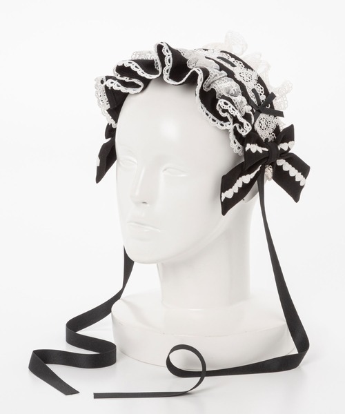 Emilyハートチャームヘッドドレス ブラック×ホワイト Emilyハートチャームヘッドドレス – レディースファッション通販