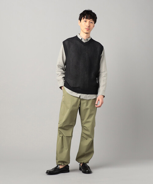 ペーパーニットベスト サステナブル・洗える】ペーパーヤーンミックスニットベスト