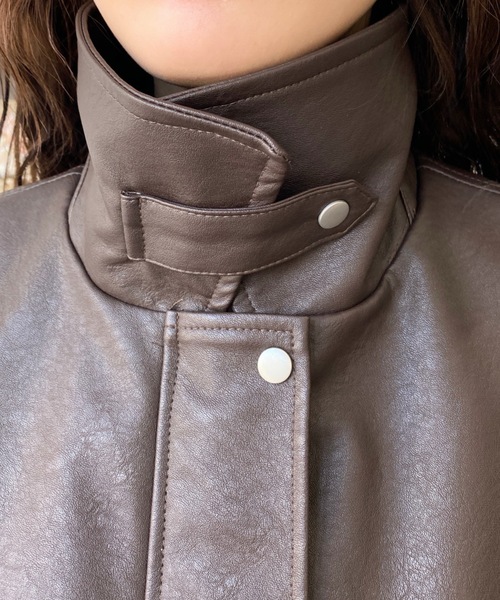 「moment+」 ジップアップブルゾン M ブラウン レディース_画像2