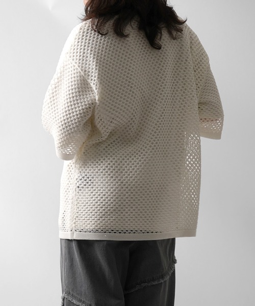 本革メッシュシャツ Confirm シャツ 25SS スパンコール メッシュシャツ ユニセックス