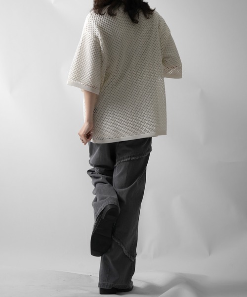Confirm シャツ 25SS スパンコール メッシュシャツ ユニセックス