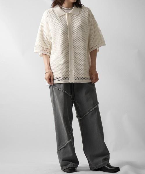 Confirm シャツ 25SS スパンコール メッシュシャツ ユニセックス