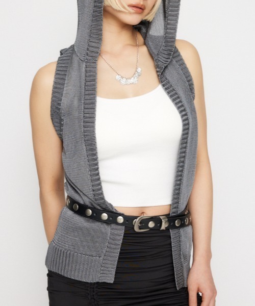 カーディガン SLEEVELES HOODIE カーディガン レディース