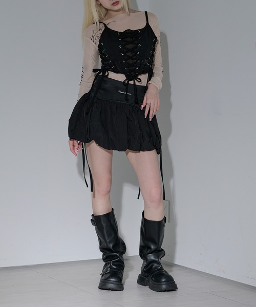 AWL Ellno de Mavie スカート logo balloon mini skirt/ロゴバルーン