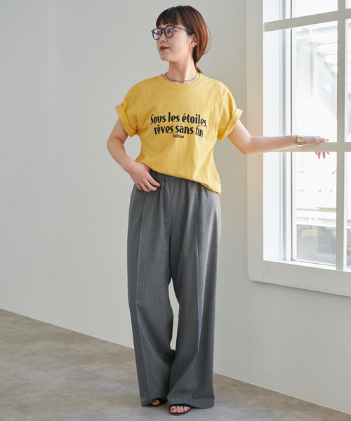 Spick&Span2025SS【新品未使用品】フロッキーロゴスラブTシャツ Spick＆Span tシャツ 「追加」フロッキーロゴスラブTシャツ