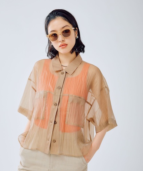 LEPSIM ブラウス シャツ ミラー光沢シャツ 242835 レディース