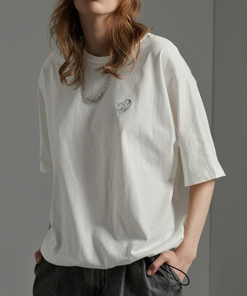 BOTT tシャツ AMBIDEX Store ○○ORGANIC強撚 SLIT Tシャツ(F WHITE): FLAT