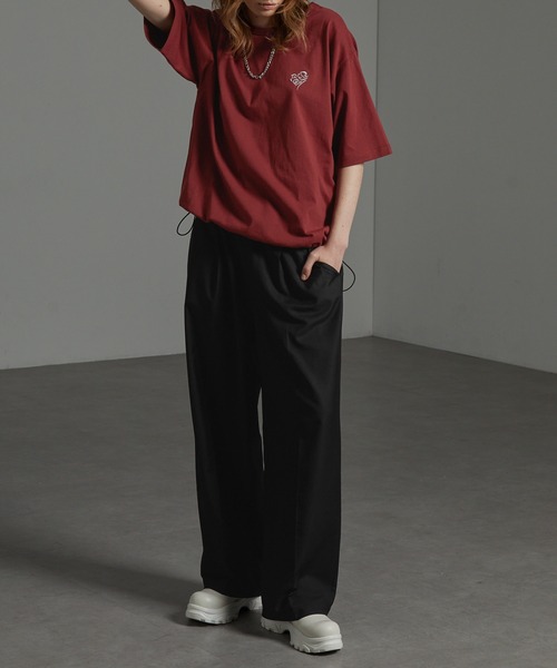 tシャツ バルーンドレープTシャツ レディース MONO-MART tシャツ 「CIYOT-シヨウト-」ハートロゴ ワンポイント