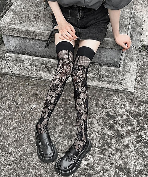 靴下・タイツ flowers 靴下屋 キッズ 靴下 レーシー フラワー セレモニー タイツ 110〜130cm